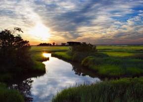 Photo of a beautiful sunset at Bombay Hook National Wildlife Refuge