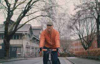 Nick riding a bike in Manchester