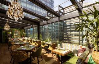 Inside seating area in The Ivy