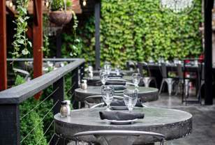 Outdoor patio with tables at Francesca's Cucina