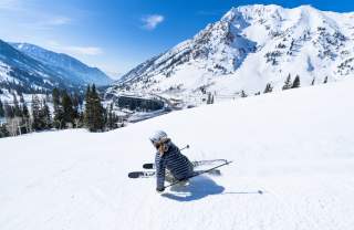 A skier looks over the Who Dunnit intermediate trail.