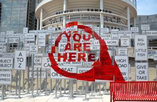 Image of the signs in the You are Here artwork