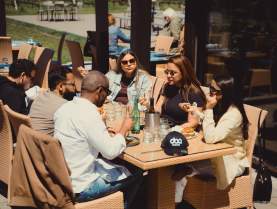 Group of people having lunch
