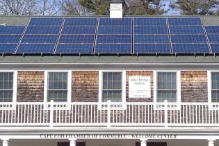 Building with solar panels