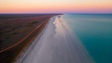 Aerial view of Eighty Mile Beach south of Broome