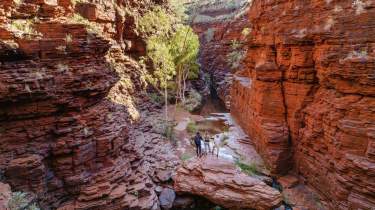 People standing in Joffre Gorge, Karijini National Park