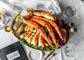 Billy's Stone Crabs Sampler Platter