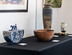 Image of sculptures and pottery from the 2026 gallery