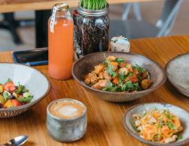 Acai Bowl, Rainbow Squash Noodle Salad, Panzanella Salad, Pork Tenderloin - Bearcat Cafe