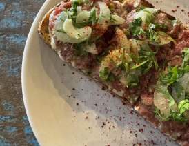 Steak Tartare with Oyster Aioli - Peche Seafood Grill