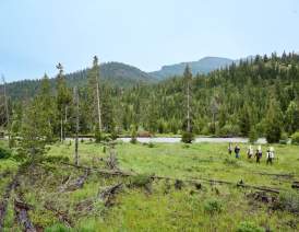 Rafters hiking North Fork Shoshone river