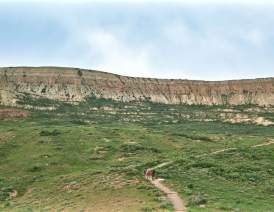 Drone Fossil butte family hiking