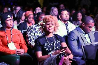 Crowd at a conference.