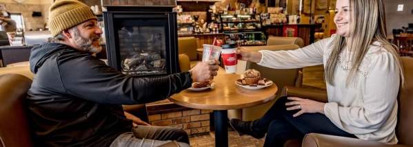 couple in a coffee shop