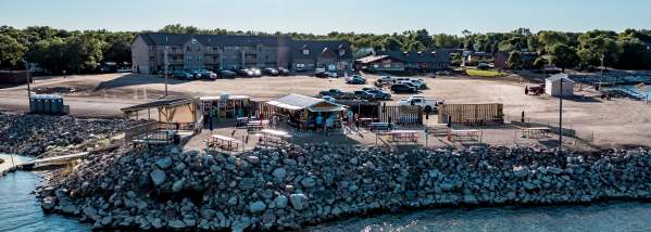Devils Lake Woodland Resort aerial