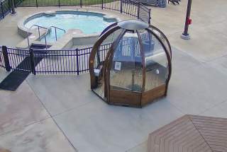 Live Webcam View at Great Wolf Lodge of the outdoor pool & ropes course
