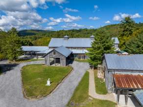 Aerial shot of The Bascom in Highlands, North Carolina..