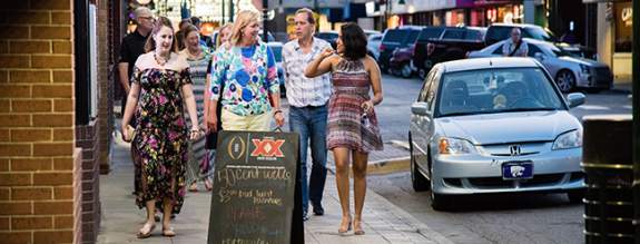 People Walking in Aggieville