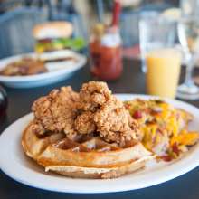 Fried Chicken And Waffle From Mason's Grill Brunch In Baton Rouge, LA