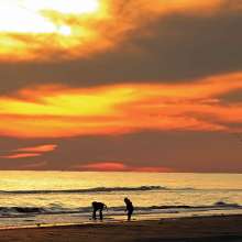 McFaddin Beach with orange sky