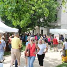 People Walking Around At Arts Fair on the Square In Bloomington