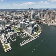 Seaport Square Aerial with skyline