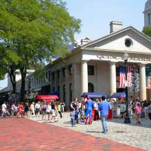 Quincy Market with American Flag