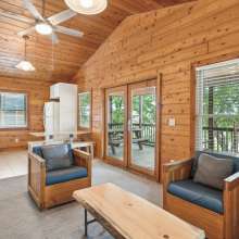 cottage interior with chairs