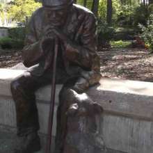 Statue and Dog