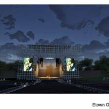 Rendering of the night view of the Outdoor Venue's stage