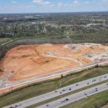Drone image of the construction of the Outdoor Music venue in Elizabethtown, KY.