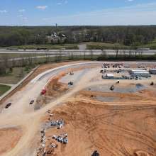 Drone image of the construction of the Outdoor Music venue in Elizabethtown, KY.