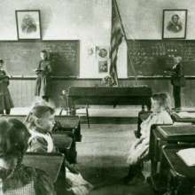 Churchville Schoolhouse interior c.1895, EHM collection