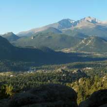 View of Estes Park and Longs Peak