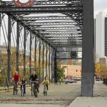 Wells Street Bridge Biking