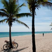 Fort Lauderdale beach with bikes