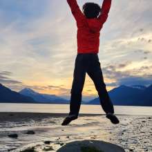 Jumping for joy