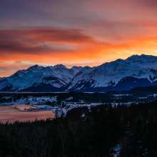 Sunset over wintry Haines