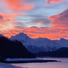 Sunrise from Mud Bay Road.