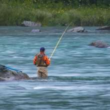 Fisherman in chilkoot river