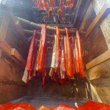 Inside the smokehouse