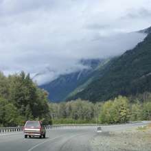 Truck driving on Haines Highway