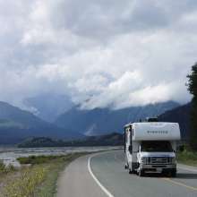 Camper driving on Haines Highway