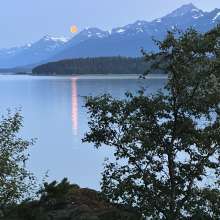 Moonrise over the Chilkat Mountains