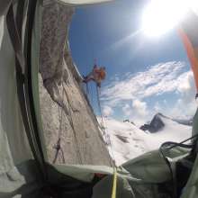 Morning Commute out of the Porta-Ledge, Upper Chilkat