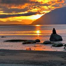 sunset at Pyramid Island