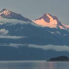I saw this beautiful reflection of sunset to the east side mountain of the Town of Haines so beautiful
