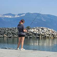 Natalee Fishing Off the Dock