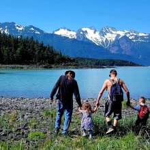 family at Mudbay beach