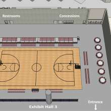 3D Floor Plan - Basketball Wood